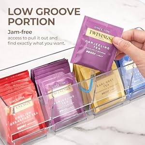 Elechomes Coffee Bar Organizer Station Accessories Tea Bag Organizer and Storage Large Capacity with Removable Dividers for Countertop Farmhouse Kcup Coffee Pod Holder Basket Coffee Lover