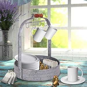   Autumn-Alley-Rustic-Farmhouse-Galvanized-Coffee-Mug-Rack-Organizer-for-Kitchen-Counter-Mug-Tree-with-Cup-Hooks-and-Basket-for-Storage-of-k-cups-and-Accessories-Perfect-for-Coffee-Bar