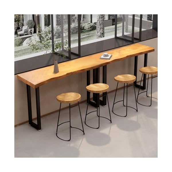   Bar-TableBar-Height-Pub-Table-with-Sturdy-Metal-FrameNarrow-High-Top-TableRectangular-High-Top-Kitchen-Dining-Counter-Tables-for-Bar-PubDining-RoomSmall-SpaceNarrow-Space-Wood
