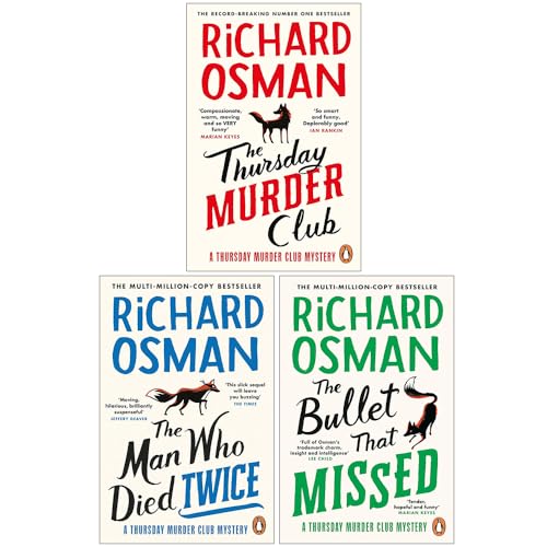 Thursday Murder Club Series 3 Books Collection By Richard Osman (The Thursday Murder Club, The Man Who Died Twice, [Hardcover] The Bullet That Missed)