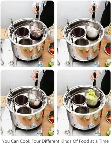 Stainless Steel Pasta Cooker with Strainer for Home Kitchen Commercial Use