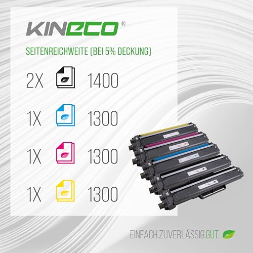 Kineco TN243CMYK Toner kompatibel für Brother Drucker MFC-L3750CDW HL-L3210CW DCP-L3550CDW HL-L3230CDW MFC-L3770CDW MFCL3750CDW TN-243 TN243 (5er Set) – Bild 3