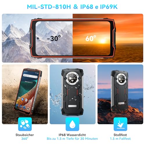 Blackview BV9300 Pro Outdoor Handy 16GB+256GB 120Hz 6.7" FHD+1.32" Zurück Dsiplay 15080mAh(33W) Outdoor Smartphone Ohne Vertrag Android 13, 64MP+32MP, Fingerabdruck, IP68 Wasserdicht, GPS, IP69K, NFC – Bild 7