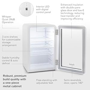 Cooluli Decor 24 cu ft Compact Mini Fridge with Glass Door Small Refrigerator for Bedroom Office Dorm Ideal for Soda Drinks Beer White