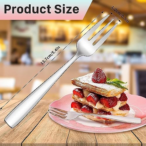 24-Piece Stainless Steel Dessert Forks for Elegance and Comfort