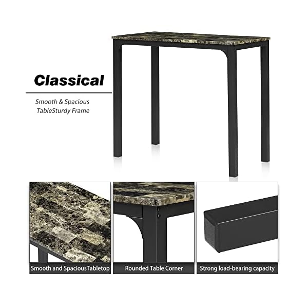   VECELO-3-Piece-Pub-Counter-Height-Breakfast-Table-with-2-Bar-Stools-Dining-Set-for-2-Dark-Brown