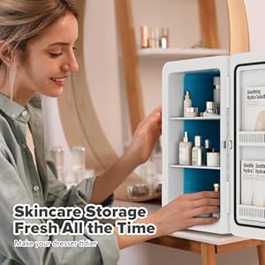  22L30Cans-Mini-Fridge-for-Bedroom-12v-DC-Portable-Cooler-Warmer-Mini-Refrigerator-with-Glass-Front-for-Car-Office-Desk-Dorm-Food-Beverage-Skincare-Makeup-White