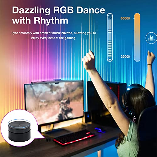 Vanyuei Computer-Lampe für gebogenen/flachen Monitor, mit RGB-Hintergrundbeleuchtung, kabellose Fernbedienung, Touch-Steuerung, keine Bildschirmblendung, gebogenes Bildschirm-Licht für Gaming – Bild 4