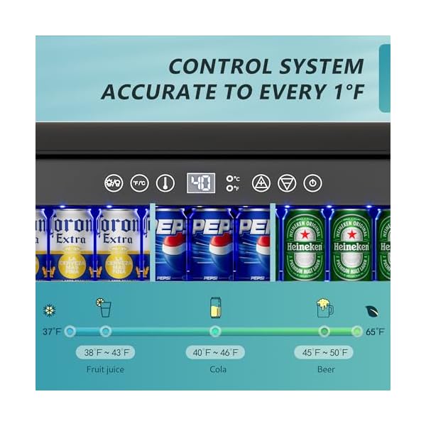 Euhomy 24 inch beverage refrigerator 180 can built in beverage cooler under counter beer fridge with glass door for soda water wine for kitchen bar or office  urban country home decor