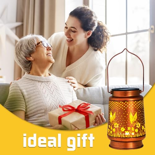Hummingbird Birthday Gifts for Women Mom Grandma Solar Lanterns Outdoor Waterproof Garden Decor Metal Hanging LED Decorative Light for Patio Yard Lawn Backyard Front Porch Gardening Gifts - Image 7