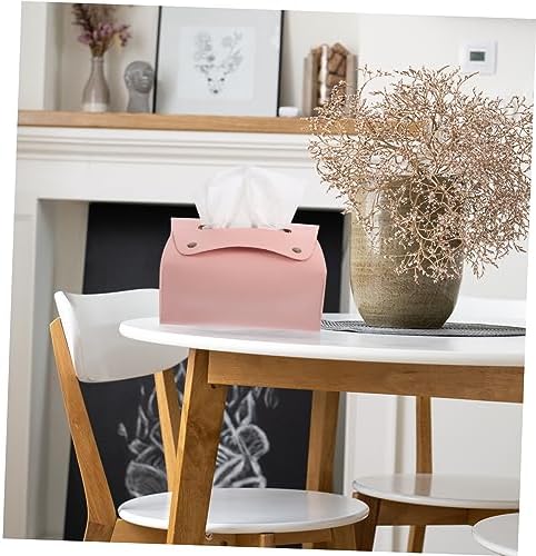 Leather Napkin Holder Lid-Paper Napkin Dispensers Car Tissue Box Sturdy Pu Material