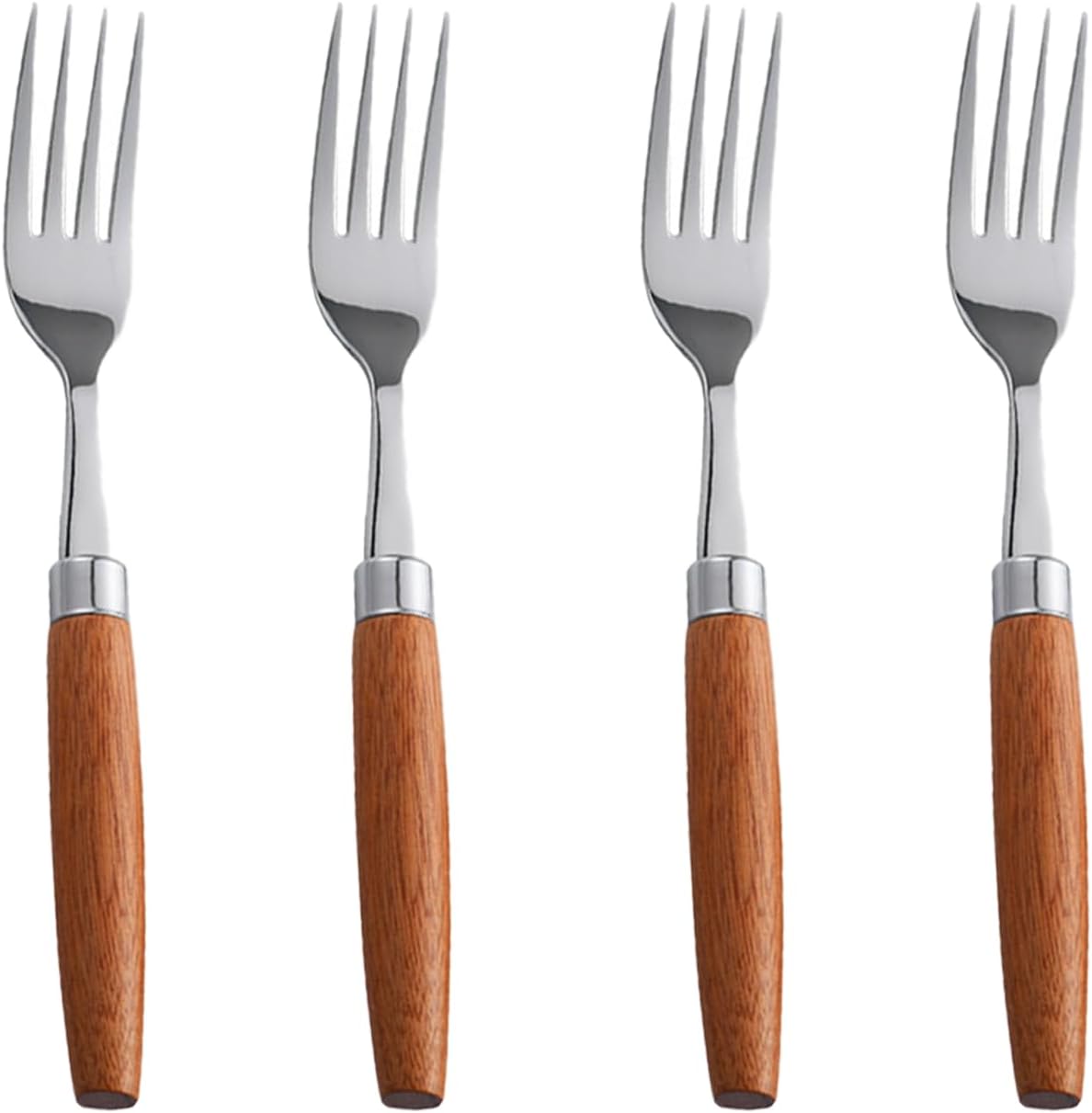 CHENSHUO Wooden Handle Dinner Forks Set 4 Pieces 73 Inches
