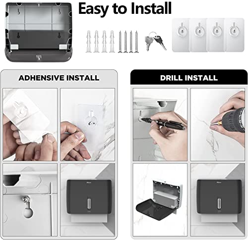 Bathroom Dispenser Waterproof Easy Install Durable Plastic 2-Pack