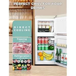   32-CuFt-Small-Compact-Refrigerator-Retro-Double-Door-Mini-Fridge-with-Freezer-7-Adjustable-Temperature-Settings-Removable-Glass-Shelves-for-Dorm-Office-Bedroom-Apartment-White