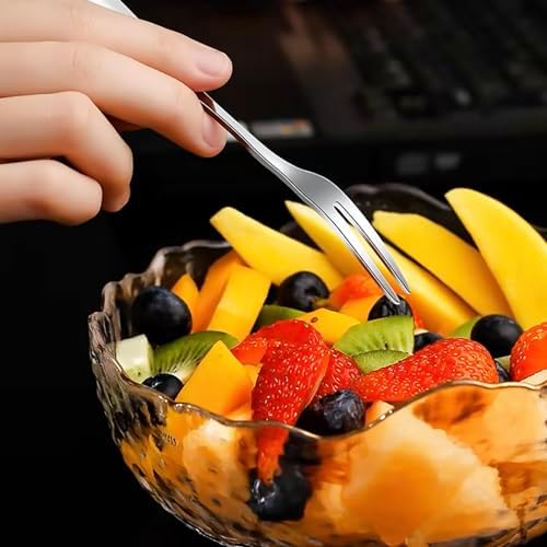 5-Piece Stainless Steel Dessert Forks for Appetizers Cakes and cocktails