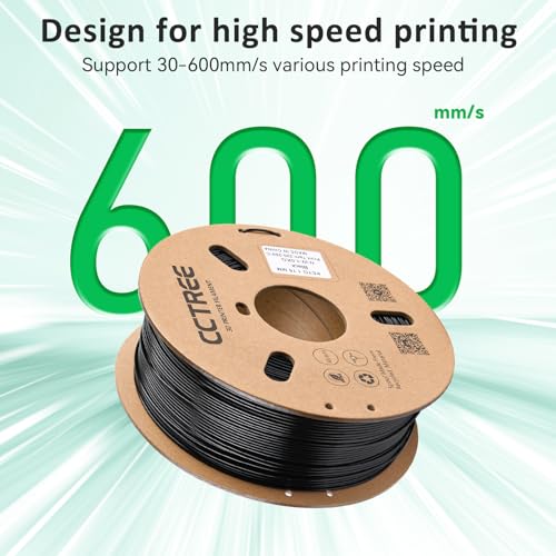 CCTREE PETG 3D Drucker Filament 1,75 mm, Ausgezeichnete Zähigkeit, Maßgenauigkeit +/- 0.03mm, 1kg Spule (2.2lbs), für most FDM 3D Drucker, Schwarz – Bild 4