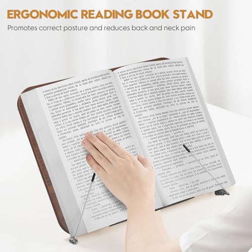 MSDADA Hölzern Leseständer Buchständer Kochbuchhalter Buchstütz, Faltbar und Tragbar, Halterbrett aus Bambus für Noten Rezepten iPads Laptops(Braun) – Bild 6