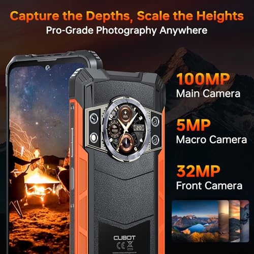 CUBOT Kingkong ACE 3 Outdoor Smartphone Android 14, 24GB RAM+256GB ROM Outdoor Handy Ohne Vertrag, 6.583" FHD+&1.32" Display Wasserdicht Baustellenhandy, 100MP+32MP, 5100mAh(33W), IP68/4G Dual SIM/NFC – Bild 6