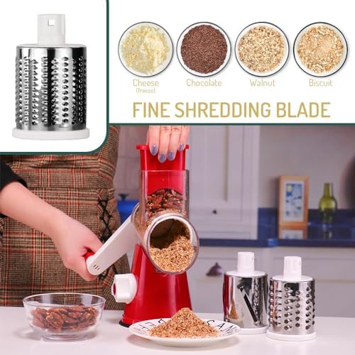 Maxceysen Rotary Cheese Grater with Handle Soft Safe Food Grater