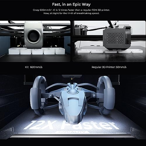 Creality 3D Drucker K1 FDM Drucktechnik,600mm/s Druckgeschwindigkeit mit Doppel Lüfternkühlung,2000mm/s² Beschleunigungen,Fernsteuerung mit WiFi-Verbindung,32mm³/s Flow Hotend,Z-Achse Position – Bild 3
