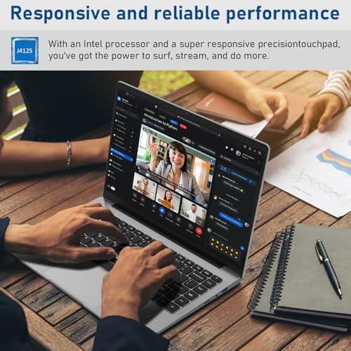 Molegar 14" Laptop Computer,8GB DDR4 RAM 512GB SSD,Studenten Laptops mit Quad-Core Celeron CPU J4125 (bis zu 2.7GHz), 1920x1080 FHD IPS Bildschirm,WiFi,Webcam, USB3.0x2, Mini HDMI,Grau – Bild 6