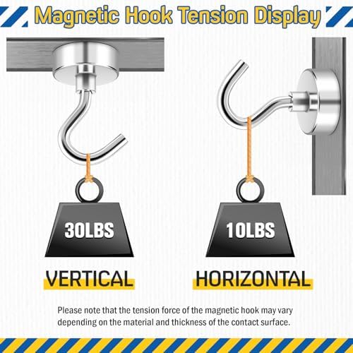 FINDMAG Magnetic Hooks 30LBS Neodymium Durable Strong for Hanging