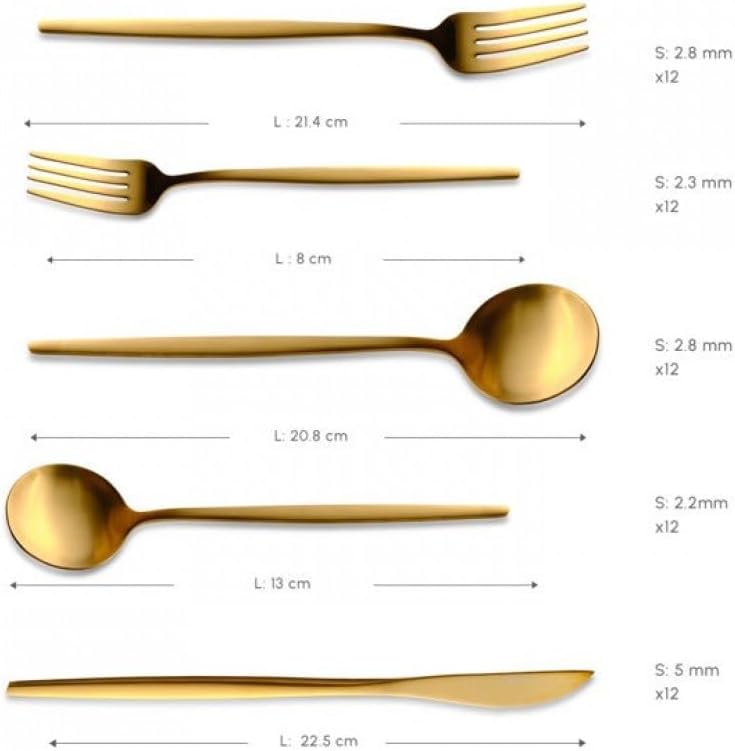 Karaca Orion 60-Piece Matte Gold Serving Set