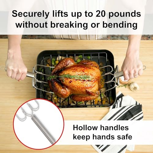 HIC Kitchen Holiday Turkey Lifter Forks Set of 2