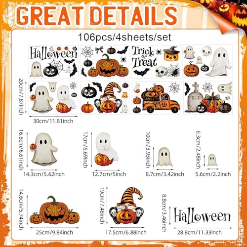 Halloween-Gespenst-Aufkleber, Halloween- -Spektral-Aufkleber, Halloween-Geister-Wandaufkleber, Halloween-Gastgeschenkaufkleber, Bastel-Aufkleber – Bild 7