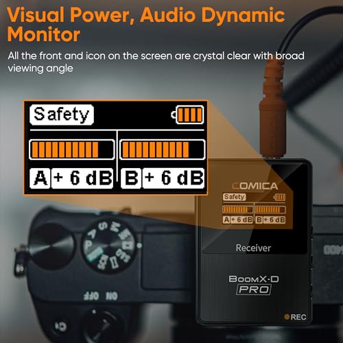 comica BoomX-D2 Pro kabelloses Krawattenmikrofon, 2,4 G, Dual-Kanal, kabelloses Mikrofonsystem mit internem Speicher 16 G, Wireless Go Mikrofon für Interview YouTube Vlog TikTok – Bild 7