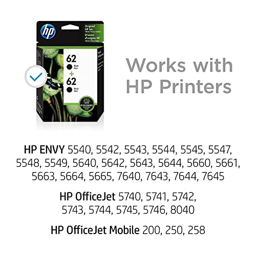 HP 62 Tintenpatronen Original Schwarz Multipack – Tintenpatronen (Original, Pigmenttinte, Schwarz, Officejet 8040 with Neat e-All-in-One, Envy 8000 e-All-in-One – Bild 3