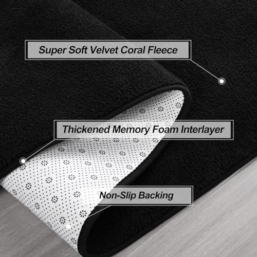 Gifeas 4x6 Black Area Rug - Thick Memory Foam Ultra Soft Non-Slip