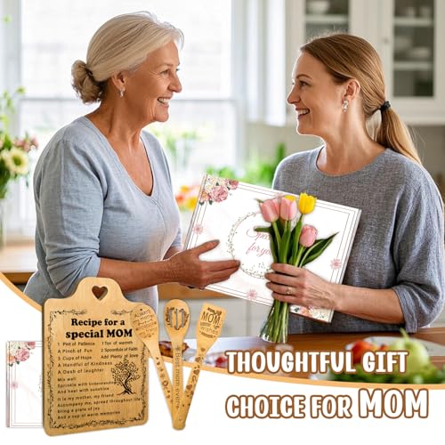 Mothers Day Gifts for Mom from Daughter Son,Engraved Cutting Board with Cooking Utensils Set Birthday Gifts for Mom Women Kitchen Utensil Set Gift Cool I Love Mom Christmas Mom Gifts - Image 5