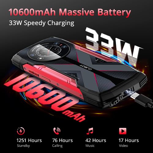 CUBOT Kingkong Star(2023) 5G Outdoor Smartphone Android 13, 24GB+256GB/1TB, 10600mAh(33W), 6.78" FHD+1.09" Zurück Dsiplay Handy Ohne Vertrag, 100MP+24MP Nachtsicht, IP68/NFC/3 Slots, Schwarz – Bild 5