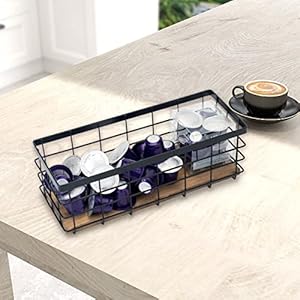 TIEYIPIN Farmhouse Decor Metal Wire Storage Baskets, Wood Base Containers Organizing Basket Caddy Bin for Kitchen Cabinets, Bathroom, Pantry, Garage, Laundry Room, Closets - Small - Black (Set of 3) TIEYIPIN Farmhouse Decor Metal Wire Storage Baskets Wood Base Containers Organizing Basket Caddy Bin for Kitchen Cabinets Bathroom Pantry Garage Laundry Room Closets Small Black Set of 3