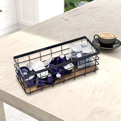 TIEYIPIN-Farmhouse-Decor-Metal-Wire-Storage-Baskets-Wood-Base-Containers-Organizing-Basket-Caddy-Bin-for-Kitchen-Cabinets-Bathroom-Pantry-Garage-Laundry-Room-Closets-Small-Black-Set-of-3 TIEYIPIN Farmhouse Decor Metal Wire Storage Baskets Wood Base Containers Organizing Basket Caddy Bin for Kitchen Cabinets Bathroom Pantry Garage Laundry Room Closets Small Black Set of 3