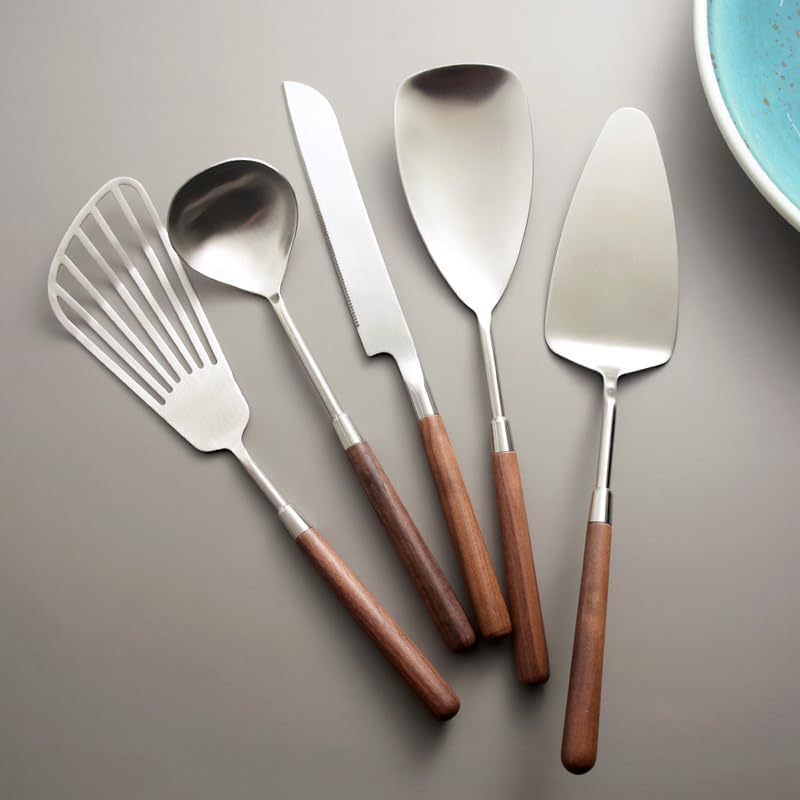 Durable Stainless Steel Serving Set Mirror Polished Edge 108 Pieces