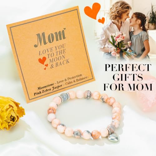 VICKHU Mothers Day Gifts From Daughter Son Crystal Moonstone Bracelet for women Birthday Thanksgiving Day Christmas Valentine's Day Gifts for mom auntin grandma mommy - Image 3