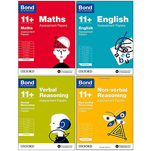 Bond 11+: Assessment Papers, 5-6 years Bundle: English, Maths, Non-verbal Reasoning, Verbal Reasoning