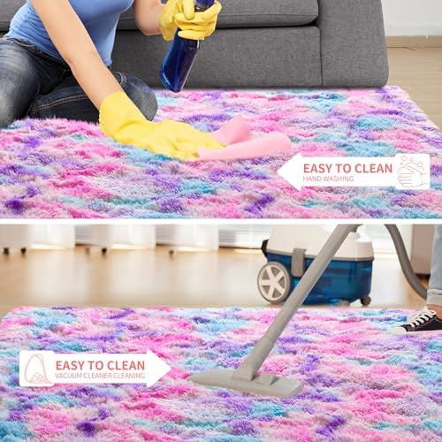 Tepook Soft Rainbow Rug for Girls Room