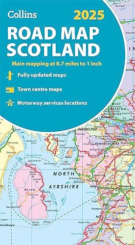 2025 Collins Road Map of Scotland: Folded map (Collins Road Atlas)