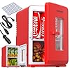 Mini fridge for bedroom red 15 litre21 cans portable mini refrigerator with acdc power for office dorm and car thermoelectric cooler warmer skincare fridge for drinks food cosmetics  urban country home decor