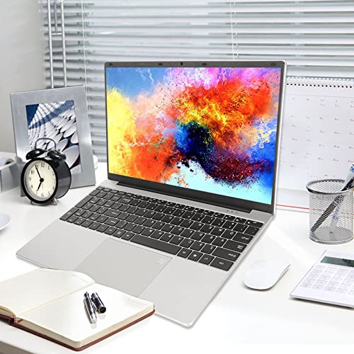 PUSOKEI 15,6 Zoll Laptop, Windows 11 Laptops, Celeron N5095 Prozessor, 16GB 128G SSD, 2K IPS Display, UHD Grafik, Webcam, 5G WiFi, BT, Tastatur mit Hintergrundbeleuchtung, Silber – Bild 5