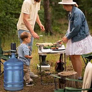 2 5 Gallon Portable Water Dispenser Water Bottle Pump Rechargeable for 5 Gallon with Silicone Cap Automatic Drinking Water Jug Dispenser Black