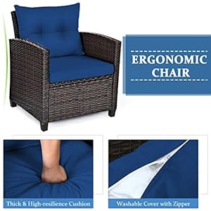 Augester3pcspatiofurnituresetoutdoorperattanwickerconversationsofasetwwashablecushionandtemperedglasstabletopallweatherchatsofaforgardenpoolsidebalconyporchbistronavy Urban Country Home Decor Augester 3 pcs patio furniture set outdoor pe rattan wicker conversation sofa set wwashable cushion and tempered glass tabletop all weather chat sofa for garden poolside balcony porch bistro navy urban country home decor