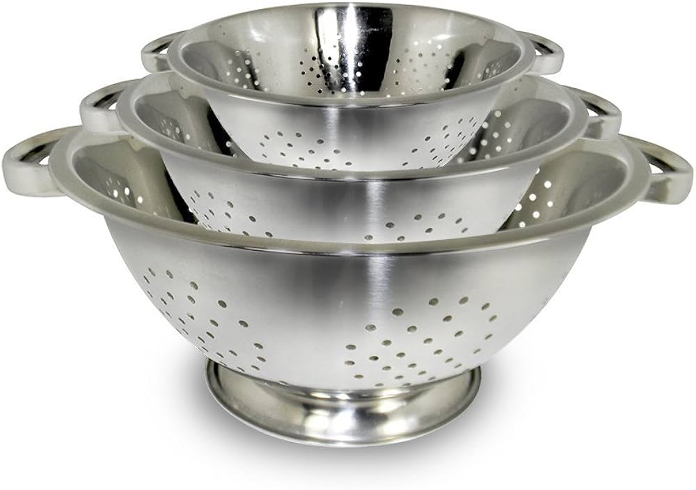 ExcelSteel Colander set, Stainless steel, Colanders , 3 Count ( Pack of 1)