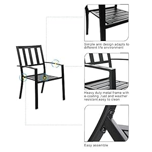   PHI-VILLA-5-Piece-Metal-Patio-Dining-Set-37-Square-Patio-Bistro-Table-and-Garden-Backyard-Chairs-Umbrella-Hole-157