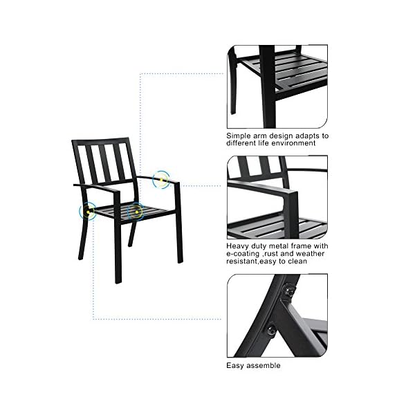   PHI-VILLA-5-Piece-Metal-Patio-Dining-Set-37-Square-Patio-Bistro-Table-and-Garden-Backyard-Chairs-Umbrella-Hole-157