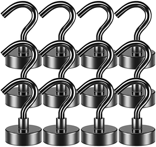VNDUEEY 10 Pack Black Magnetic Hooks