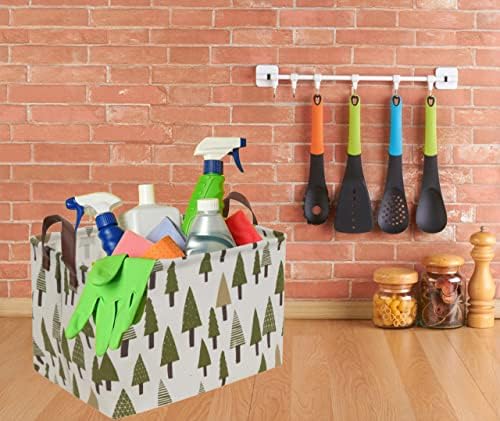 Rectangular Canvas Storage Bin with Handles for Home and Kids Use